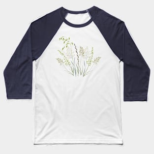 Wild Grasses & Pollen on Aubergine Baseball T-Shirt